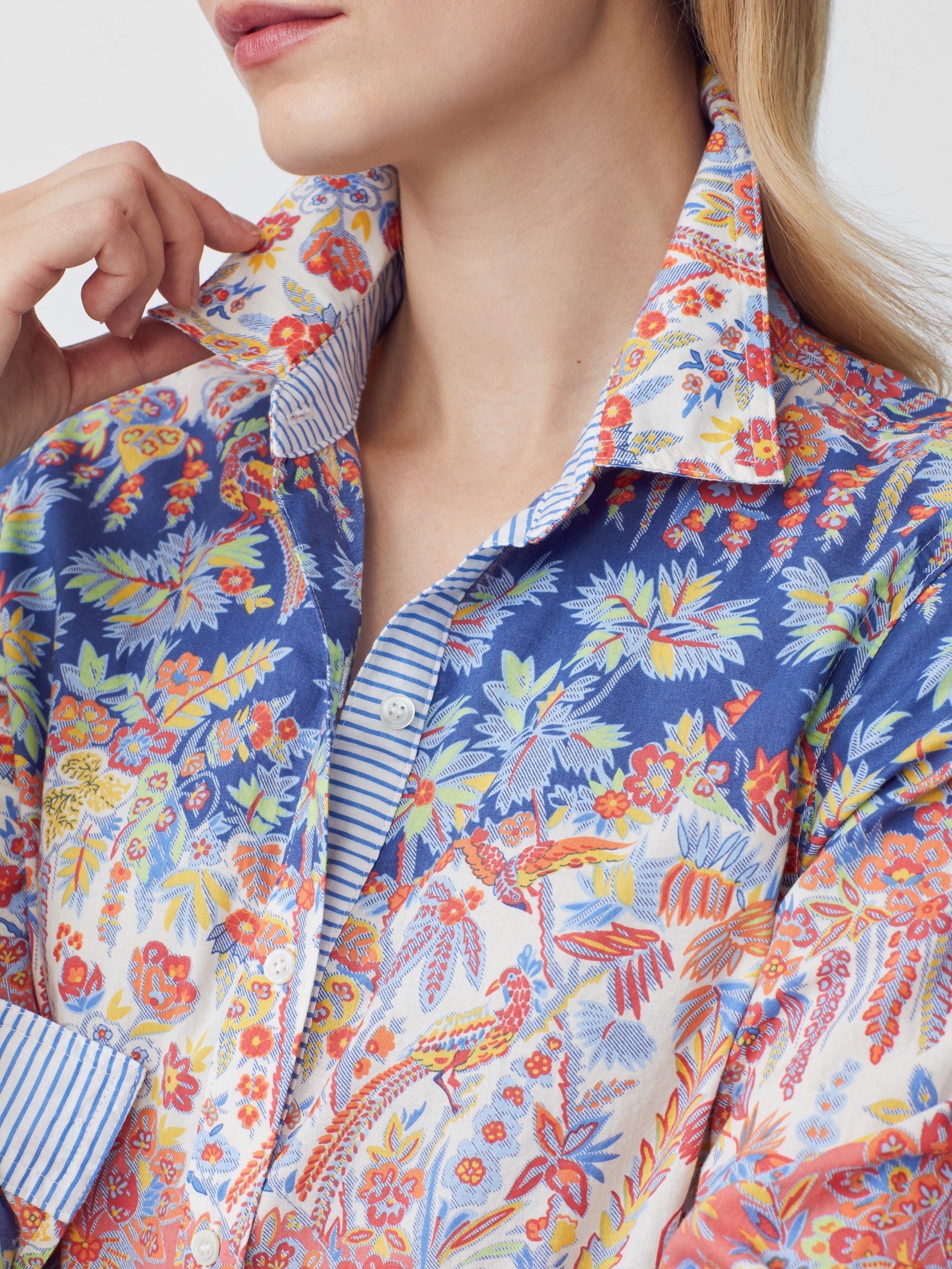 Lois Shirt in Wild Wallflower Stripe-New Feature DemoNew Feature Demo