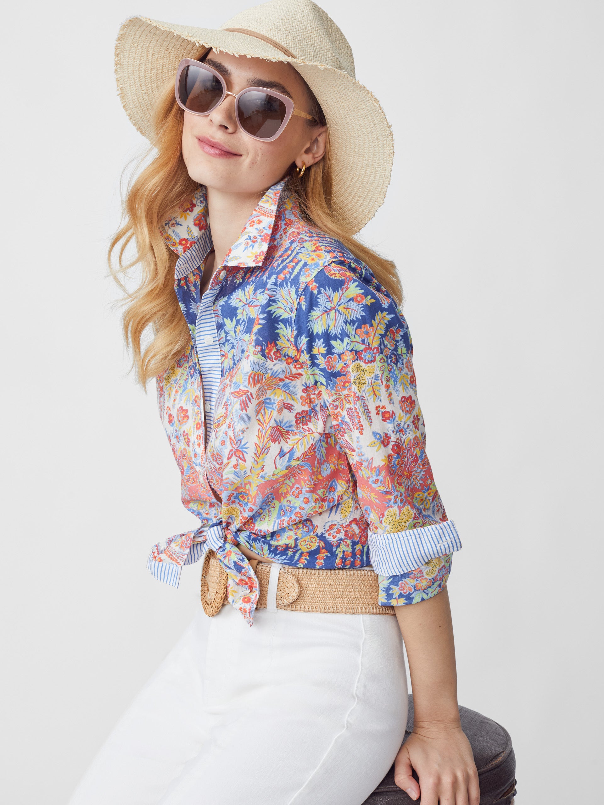 Lois Shirt in Wild Wallflower Stripe-New Feature DemoNew Feature Demo