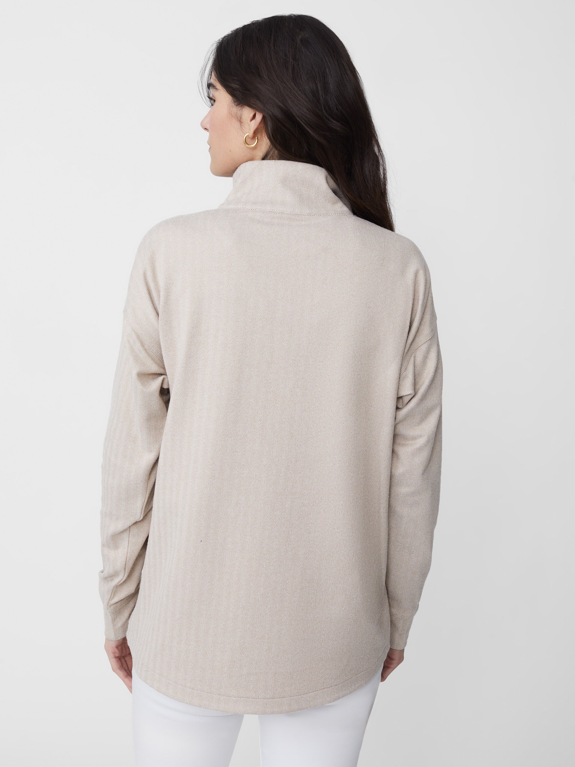 Maeba Fleece Top in Herringbone Jacquard-New Feature DemoNew Feature Demo