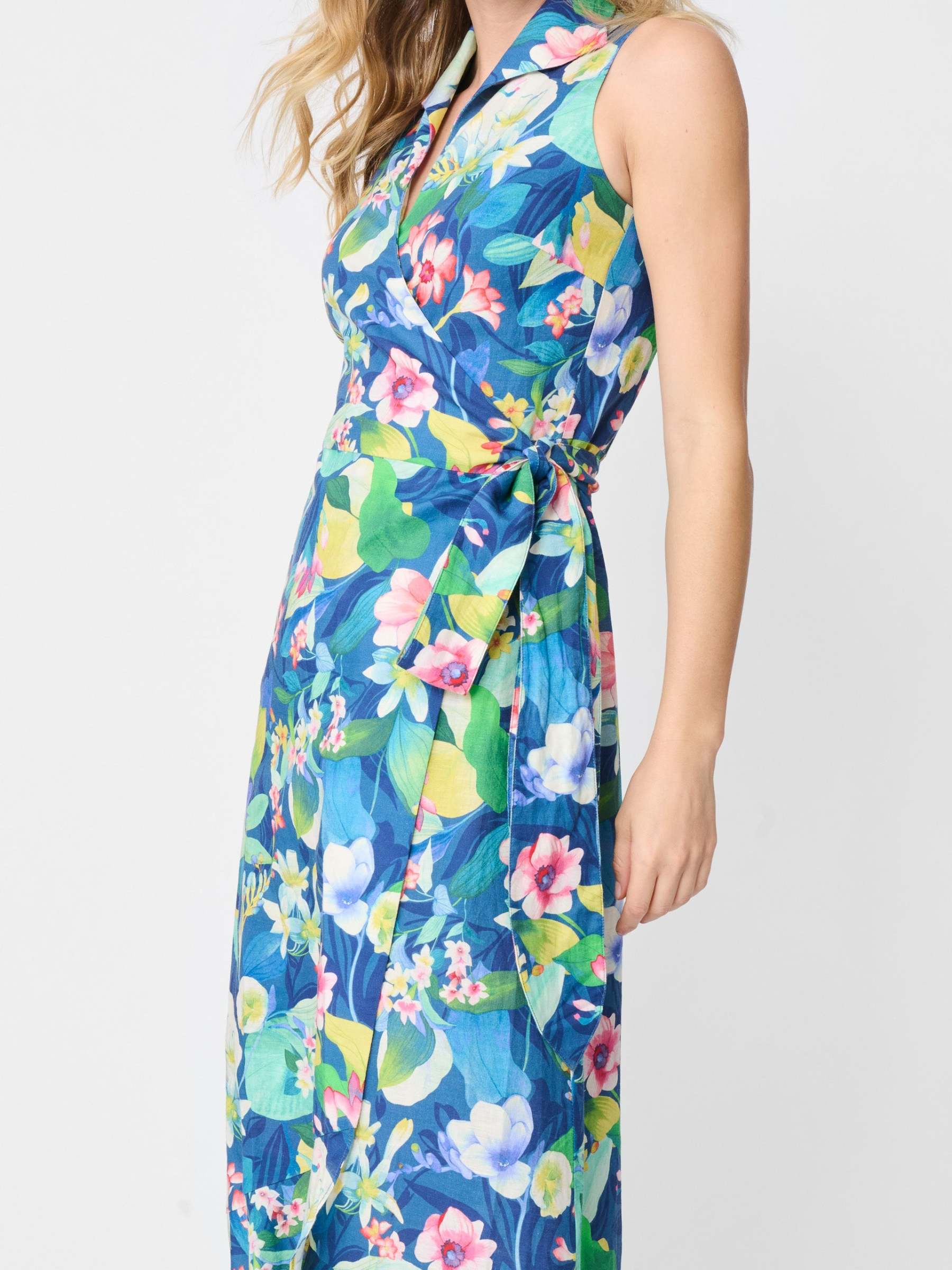 Miramar Linen Dress in Floral Reef-New Feature DemoNew Feature Demo