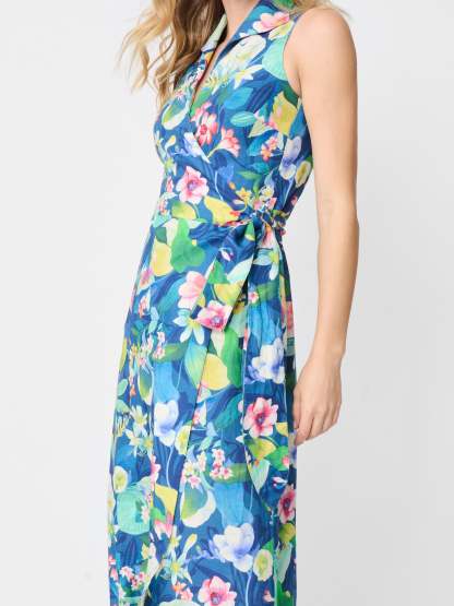 Miramar Linen Dress in Floral Reef-New Feature DemoNew Feature Demo