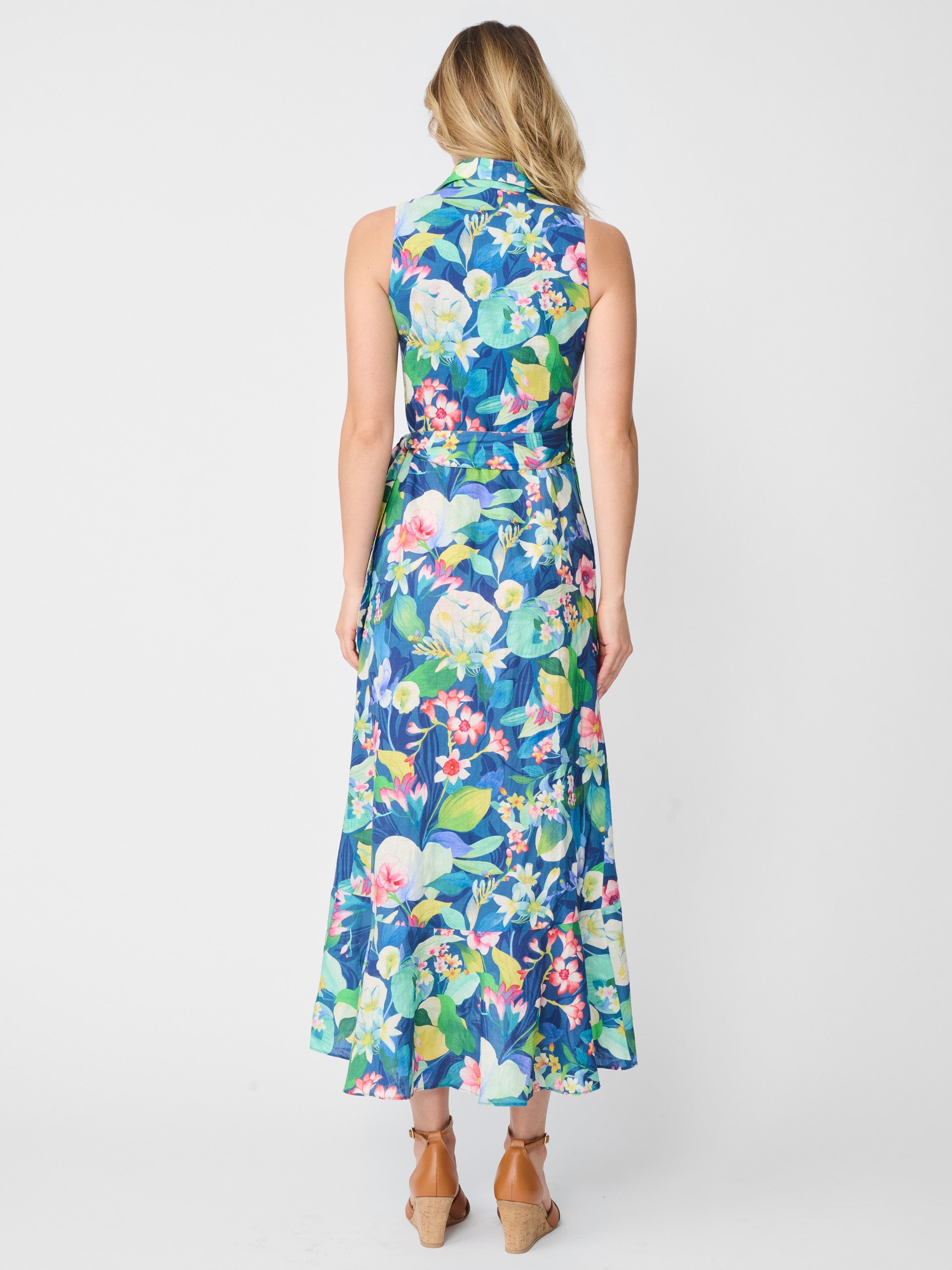 Miramar Linen Dress in Floral Reef-New Feature DemoNew Feature Demo