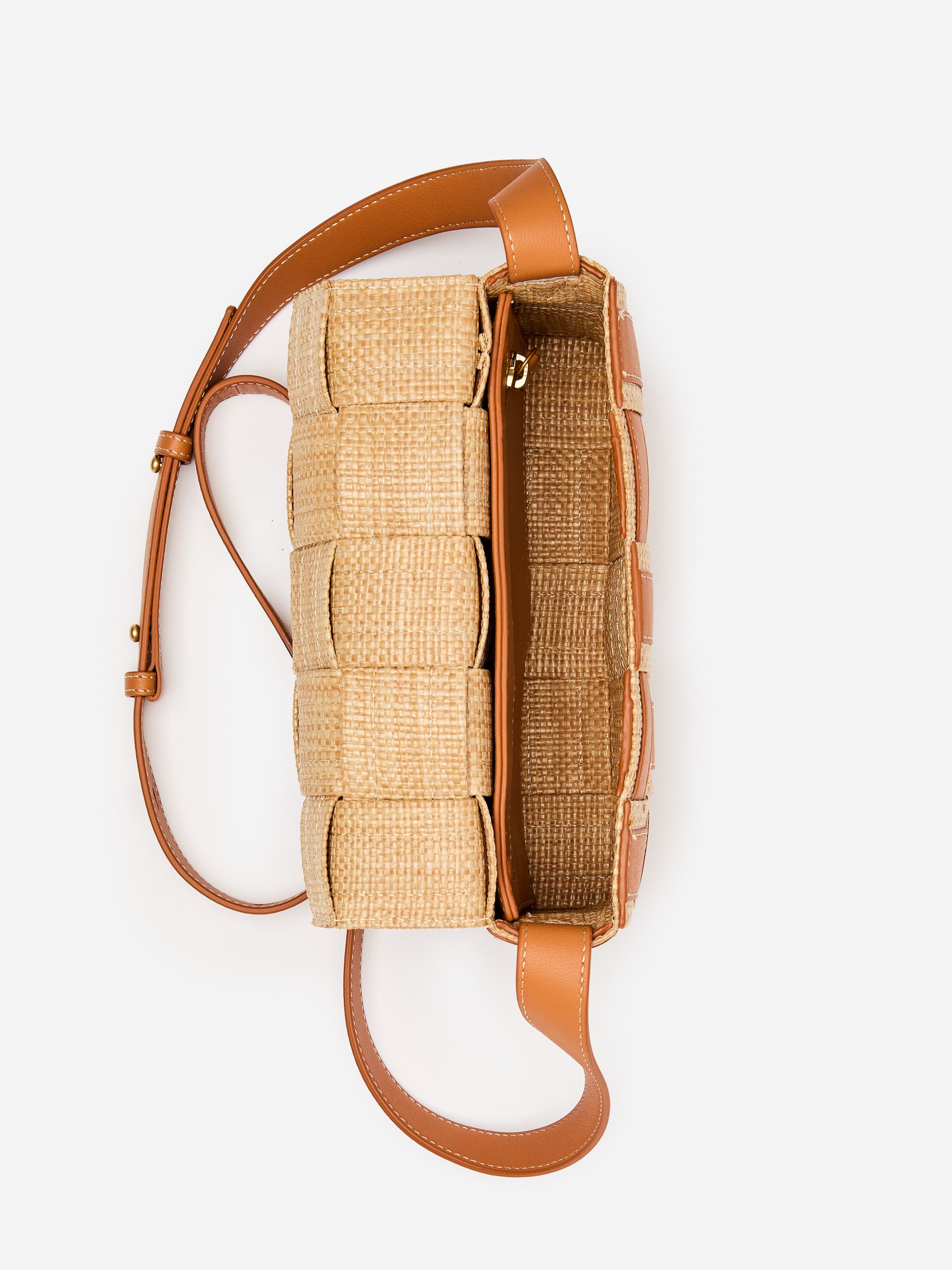 Una Leather & Raffia Crossbody-New Feature DemoNew Feature Demo