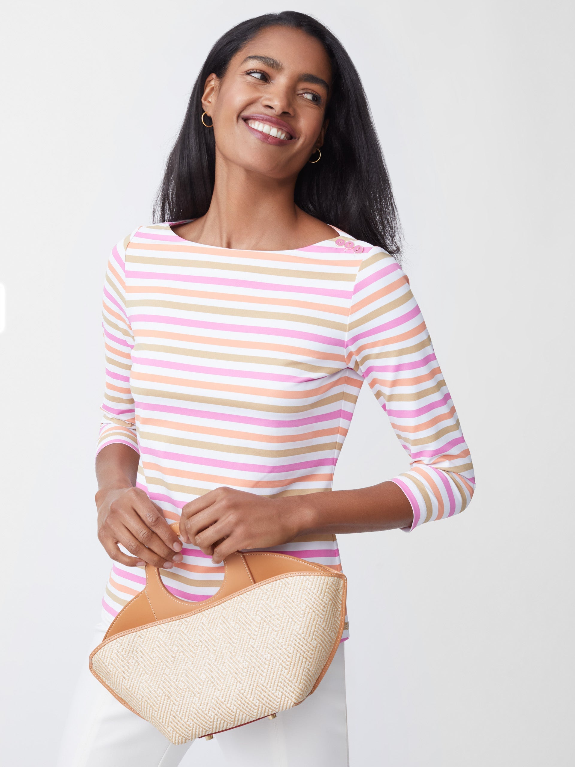 Wavesong Tee in Bangle Multi Stripe-New Feature DemoNew Feature Demo