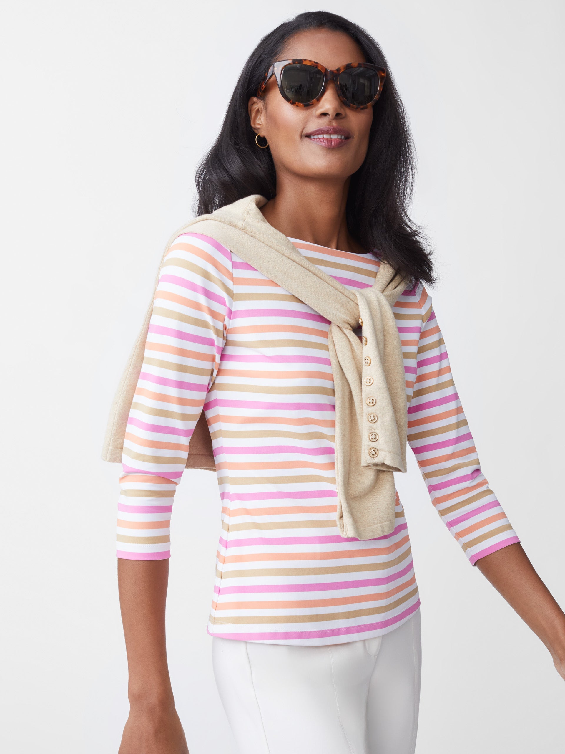 Wavesong Tee in Bangle Multi Stripe-New Feature DemoNew Feature Demo