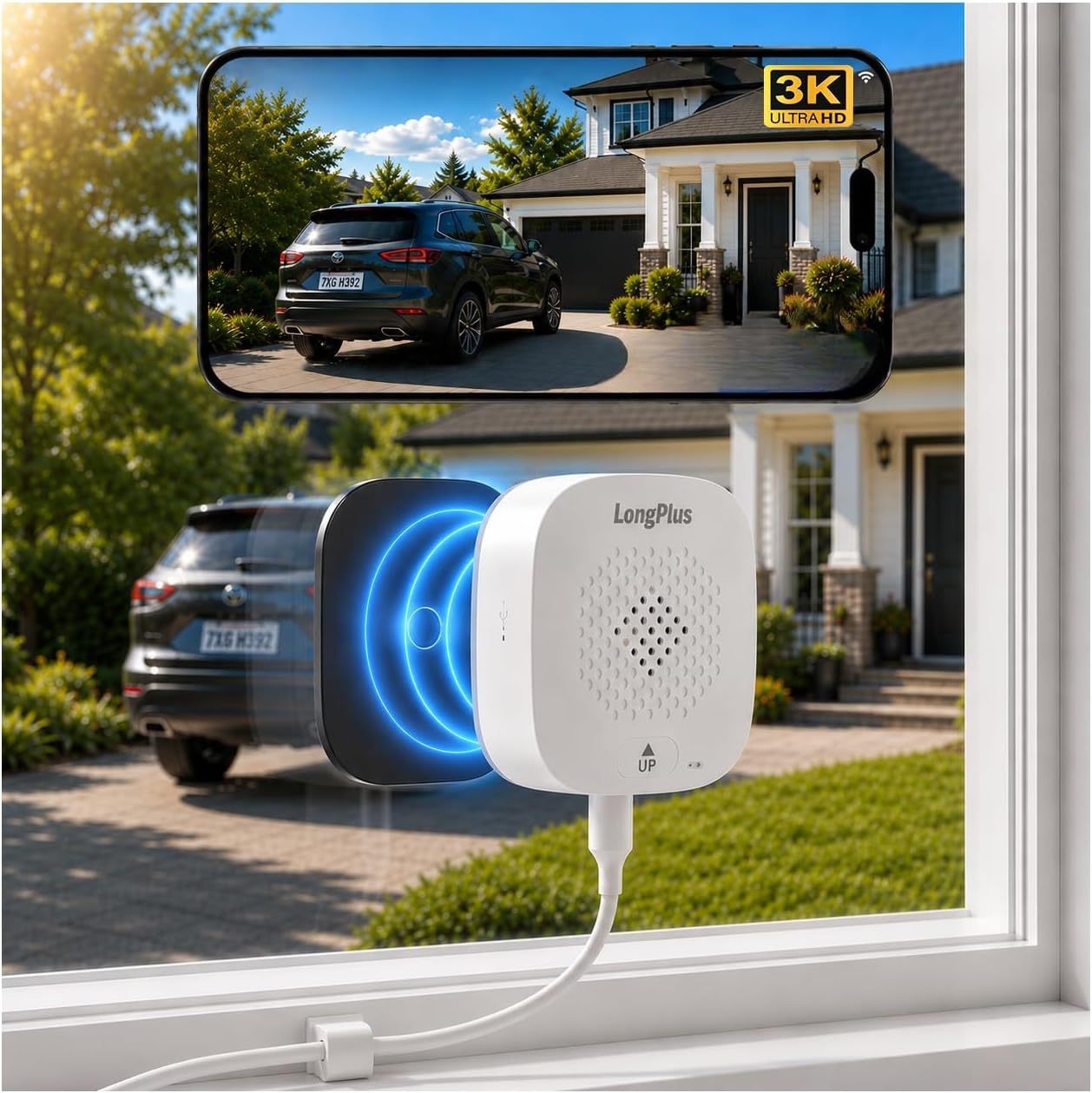 LongPlus 5MP 3K Window Camera for Home Security, WiFi6 Safeview Camera