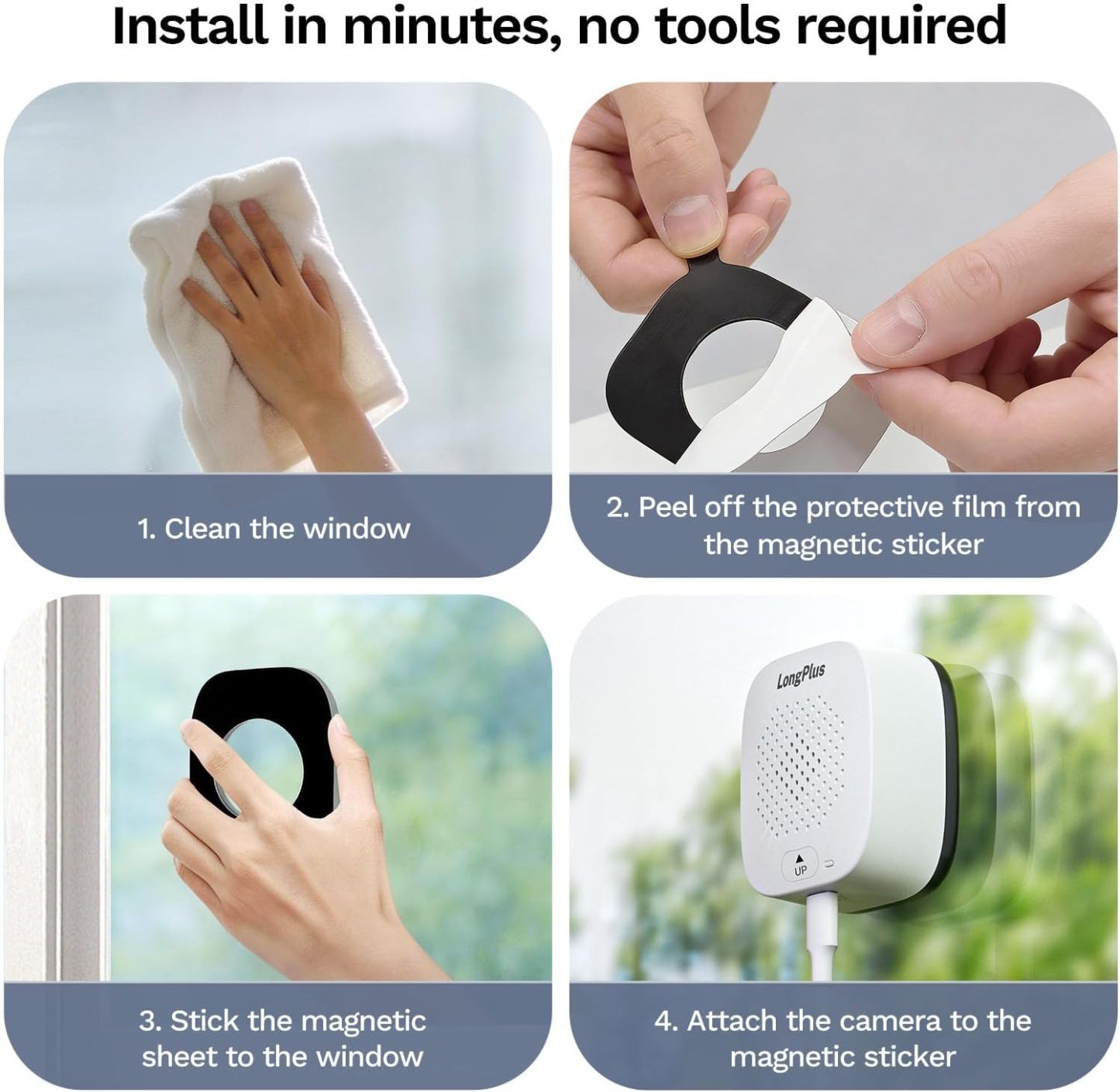 LongPlus 5MP 3K Window Camera for Home Security, WiFi6 Safeview Camera