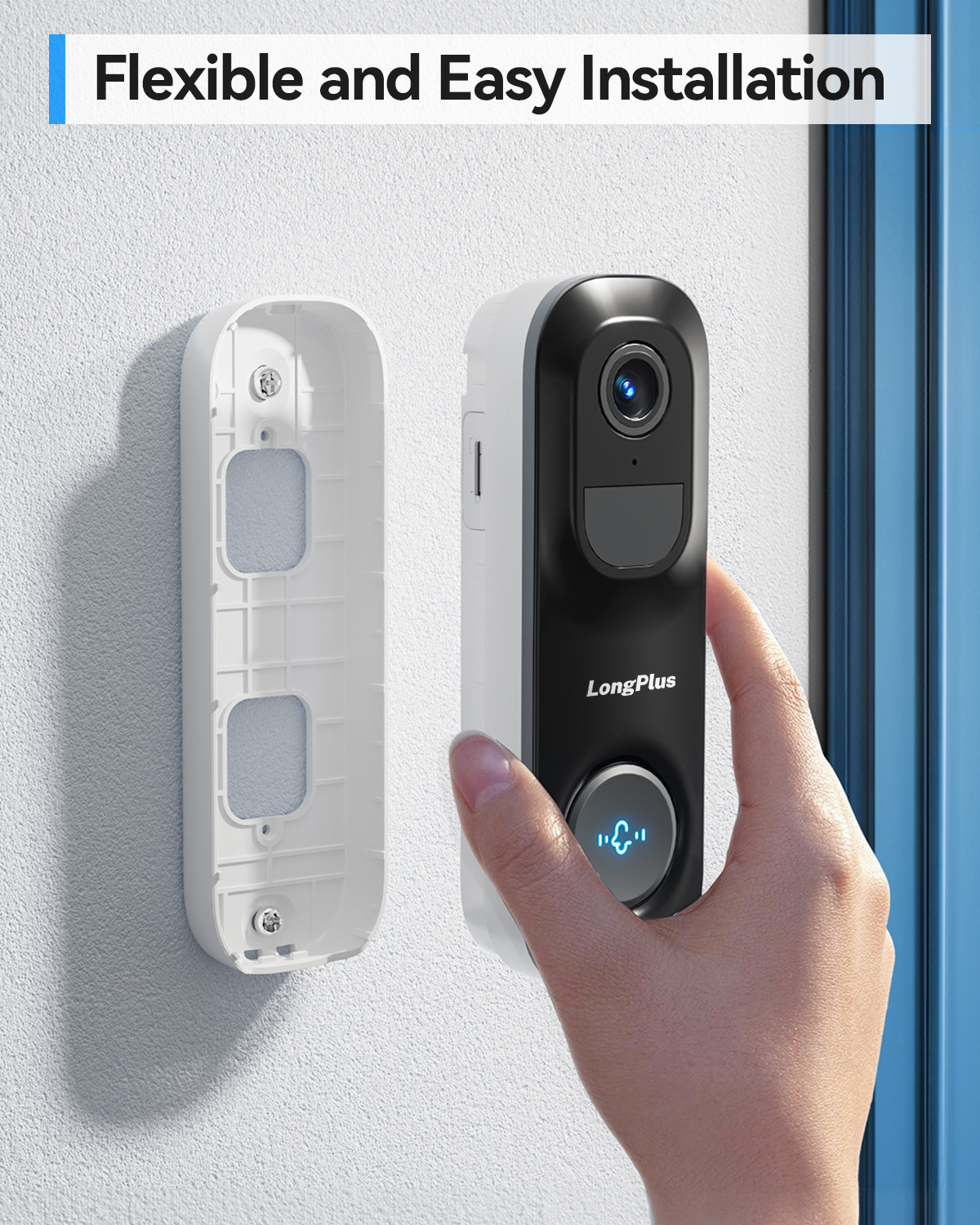 LongPlus® J3 2K WiFi Wireless Video Doorbell with Chime