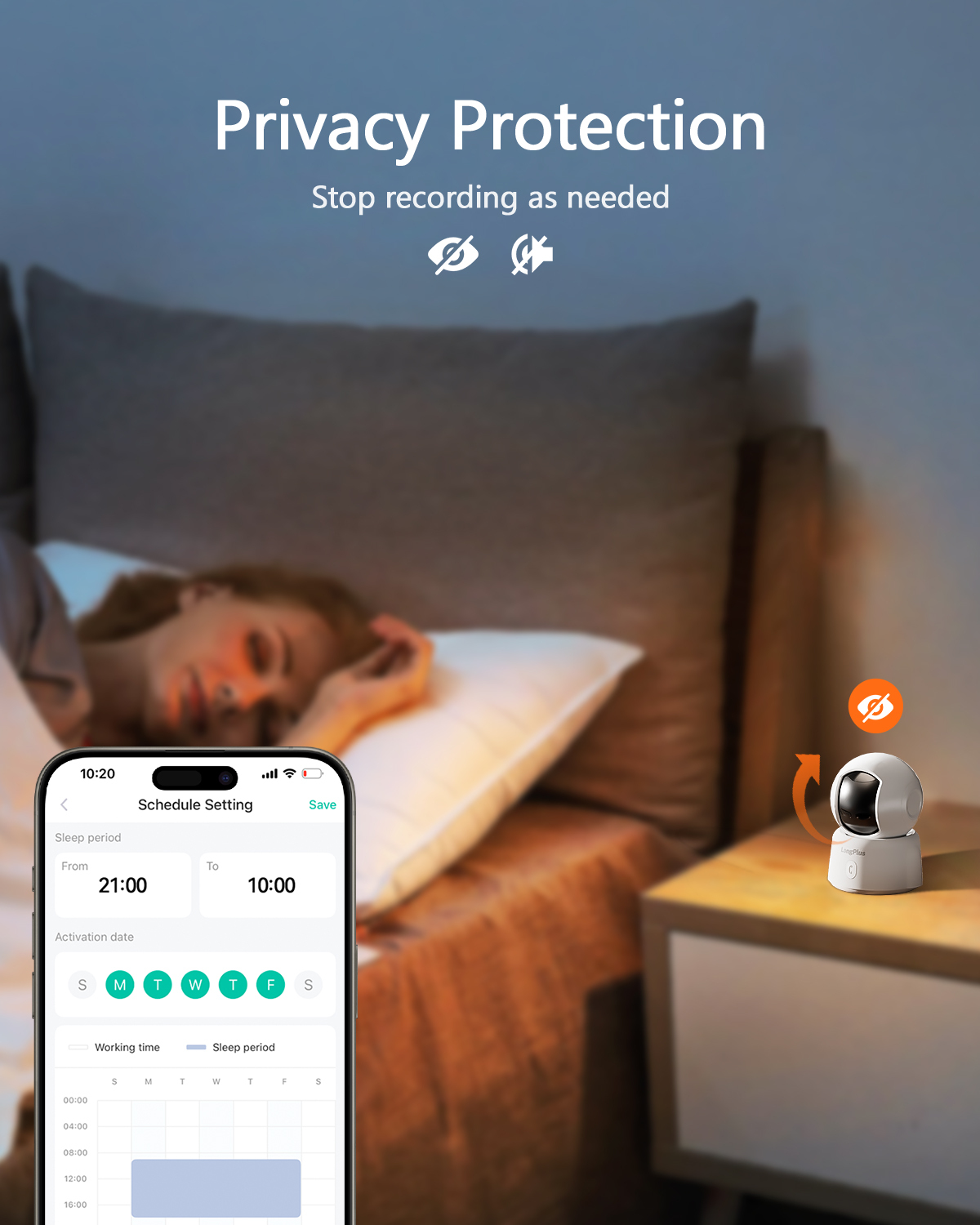 LongPlus® X11 Indoor Security Camera, Pet Camera \ Baby Monitor