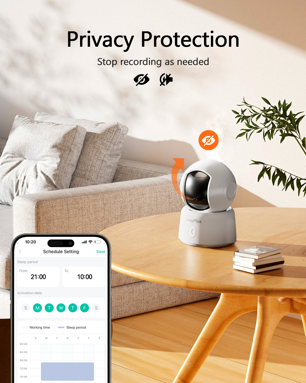 LongPlus® X11 Indoor Security Camera, Pet Camera \ Baby Monitor