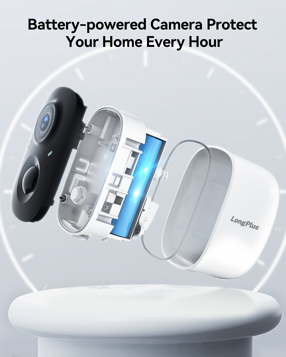 LongPlus® X83 Black Wireless Cameras for Home Security (2 Pack)