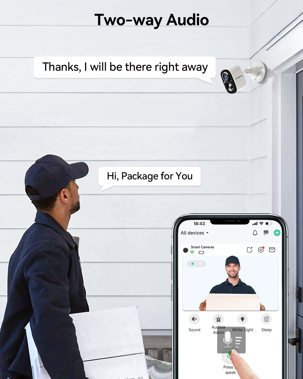 LongPlus® X82 Wireless Security Camera