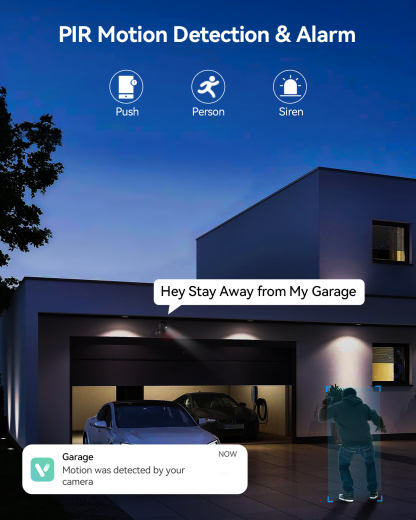 LongPlus® X83 Black Wireless Cameras for Home Security (2 Pack)