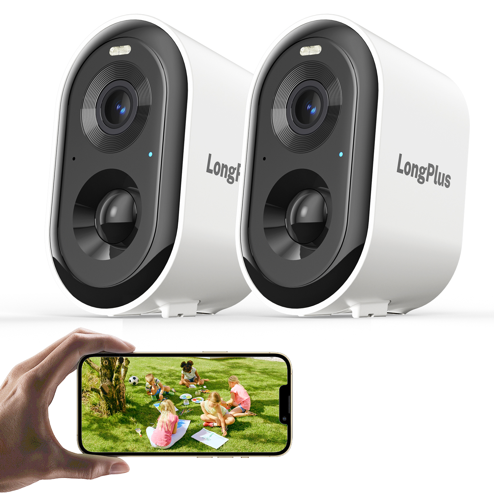 LongPlus Security Cameras Wireless Outdoor, Battery Wireless Security Camera Outdoor with AI Motion Detection, WiFi Cameras for Home, Color Night Vision, 2-Way Talk, Works with Alexa, Cloud/SD Storage
