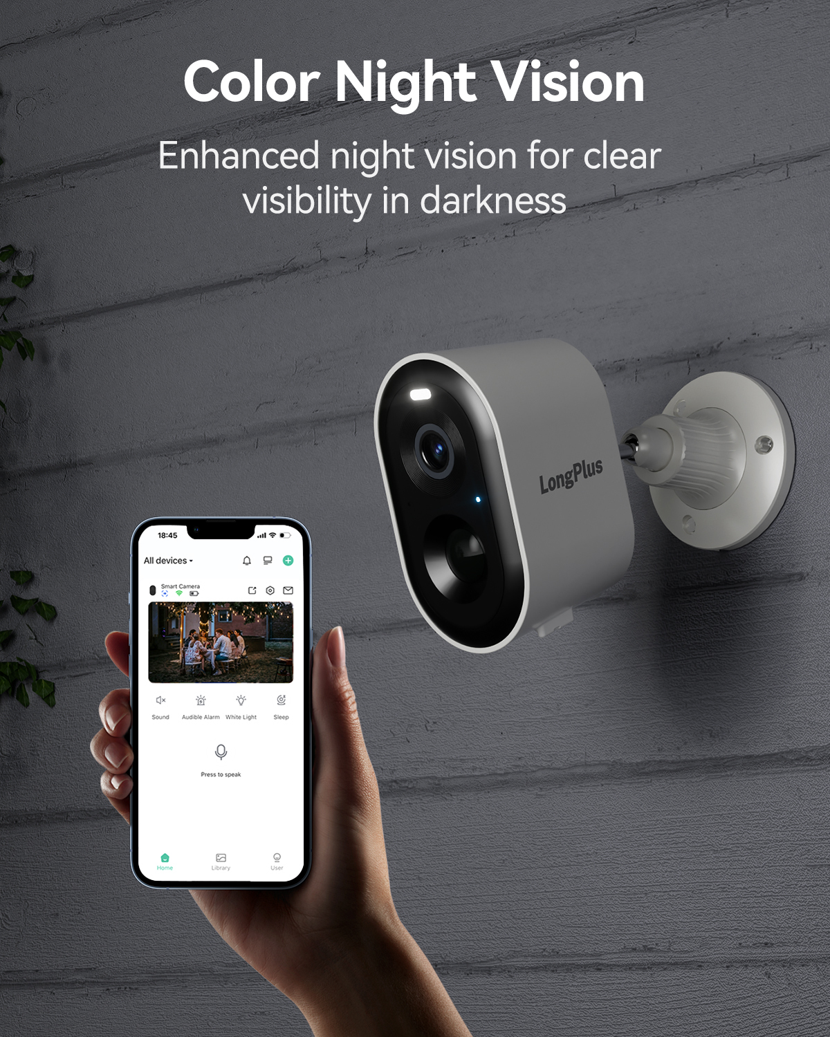 LongPlus Security Cameras Wireless Outdoor, Battery Wireless Security Camera Outdoor with AI Motion Detection, WiFi Cameras for Home, Color Night Vision, 2-Way Talk, Works with Alexa, Cloud/SD Storage
