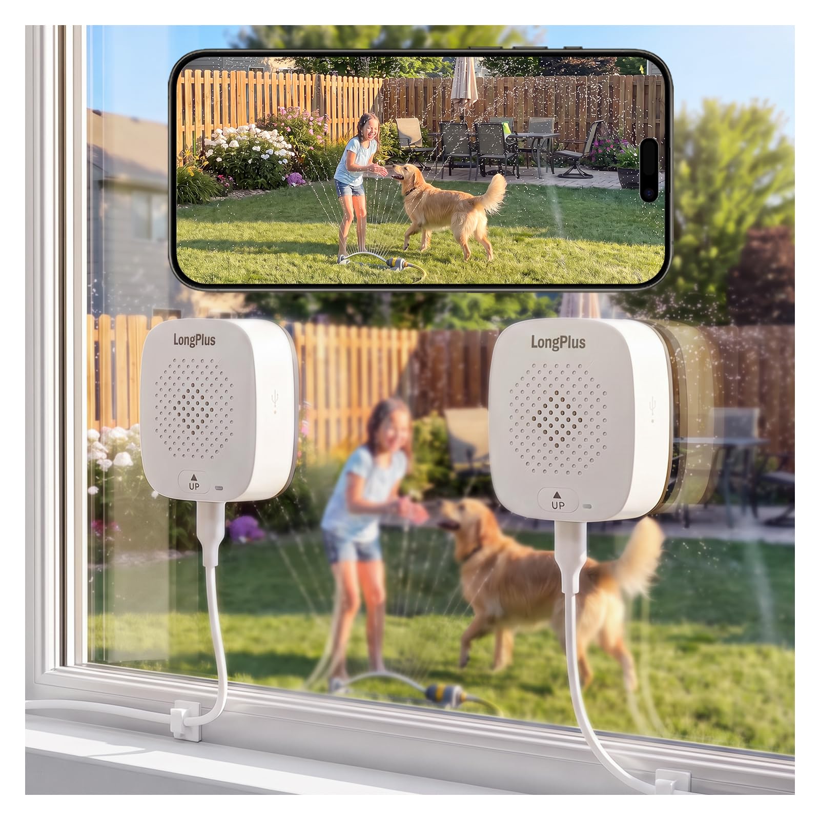 LongPlus 3K 5MP Window Cameras for Home Security 2 Pack WiFi6 Indoor Camera