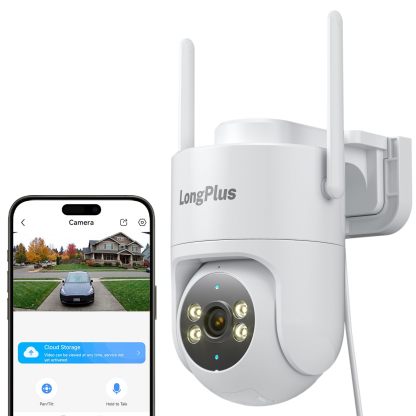LongPlus Security Camera Outdoor 8MP 4K Pan Tilt WiFi Camera