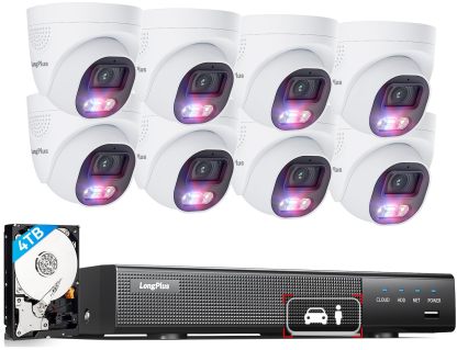 4K PoE Security Camera System, 16CH NVR Kit with 8× 8MP IP Bullet Cameras