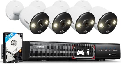 12MP Ultra HD PoE Security Camera System, 8CH NVR with 4 Pcs IP Cameras