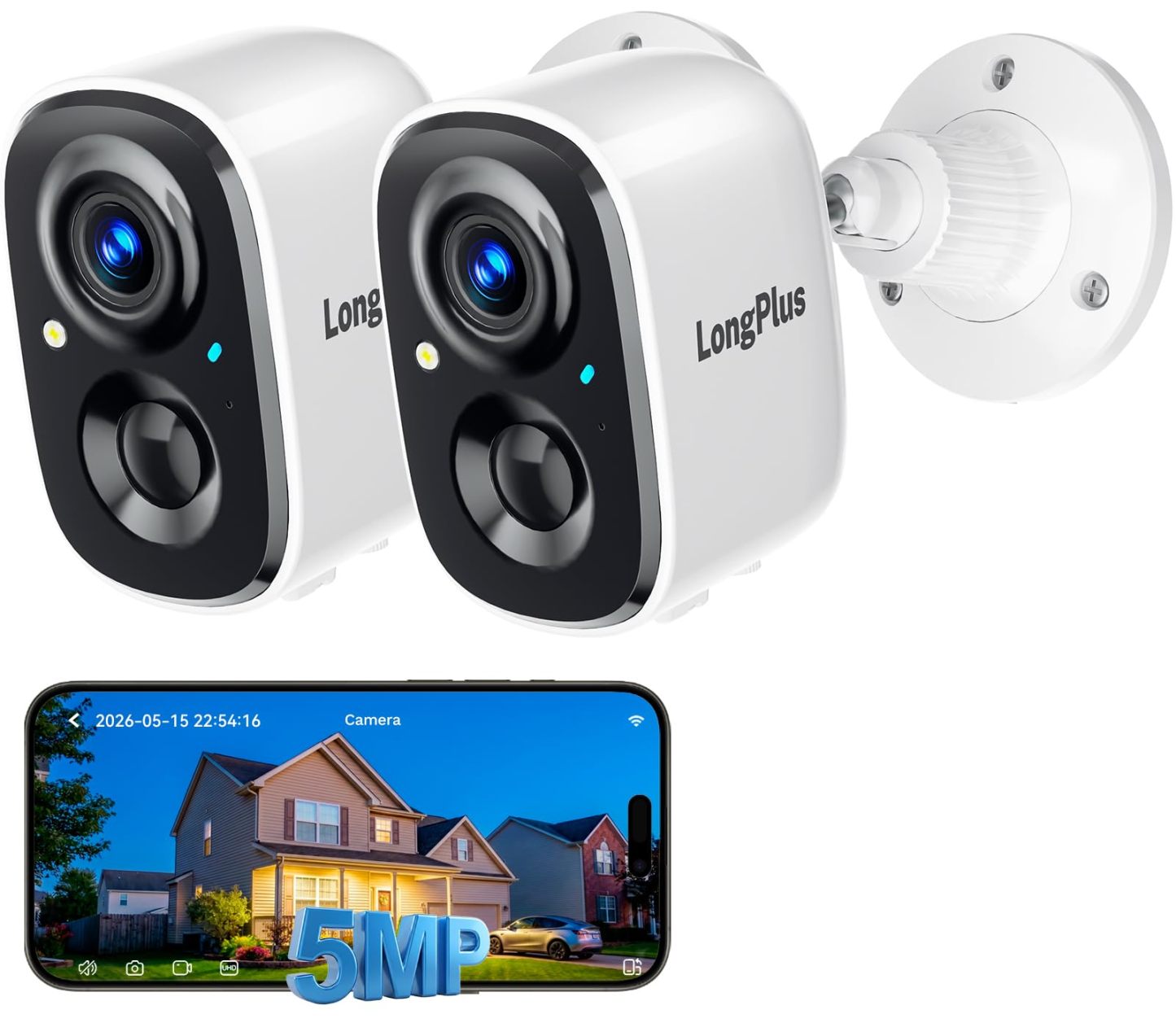 LongPlus 3K Security Camera Wireless Outdoor, WiFi6 Outdoor Camera Wireless