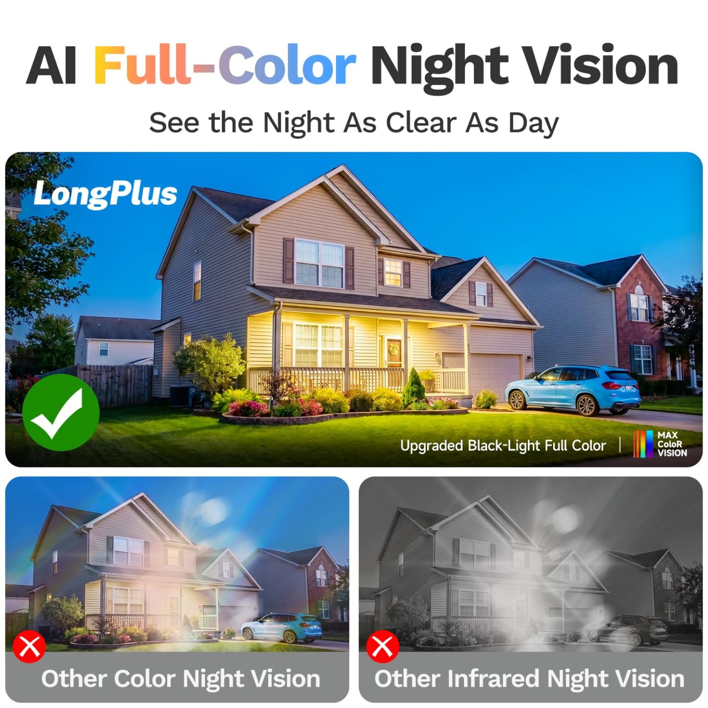 LongPlus 8MP 4K Window Camera WiFi 6 Safeview Window Security Camera