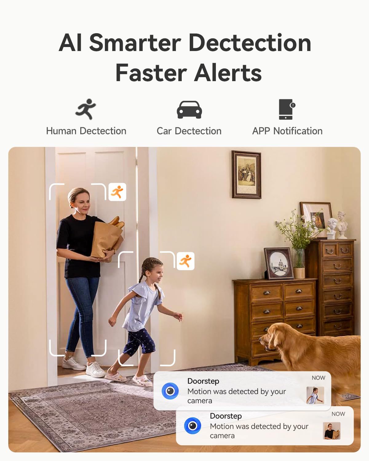 LongPlus 4K 8MP Indoor Security Camera, Pan Tilt Wi-Fi Pet Baby Monitor