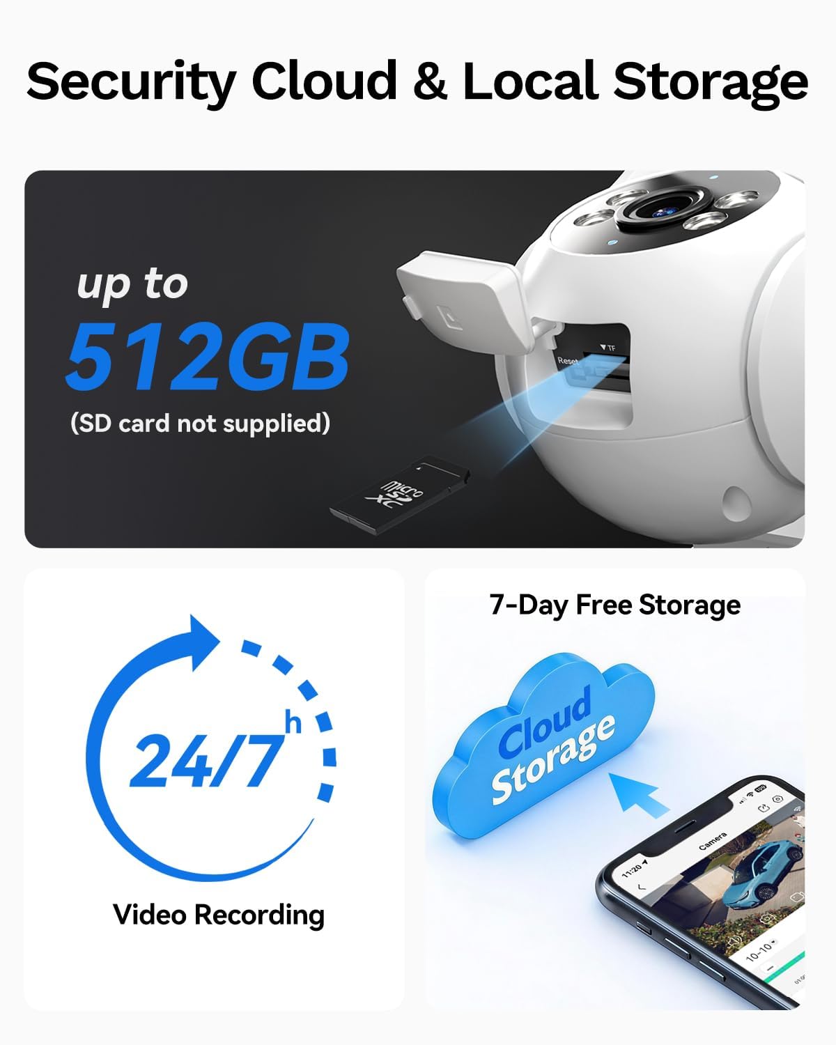 LongPlus Security Camera Outdoor 8MP 4K Pan Tilt WiFi Camera