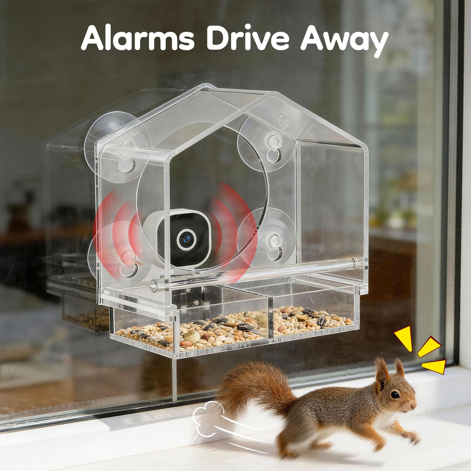 Smart Window Bird Feeder with 2K HD Auto-Capture Video Camera
