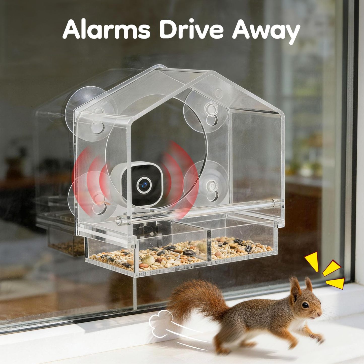 Smart Window Bird Feeder with 2K HD Auto-Capture Video Camera