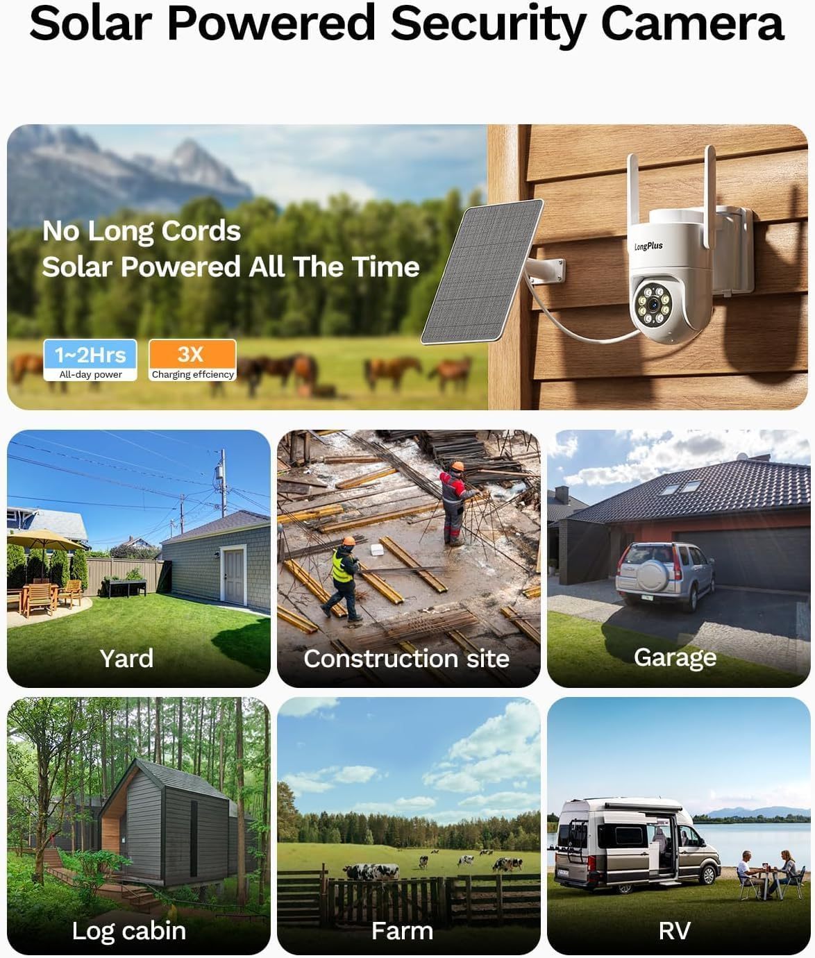 Solar Security Cameras Wireless Outdoor: 2K 4MP AOV 24/7 Continuous Recording 