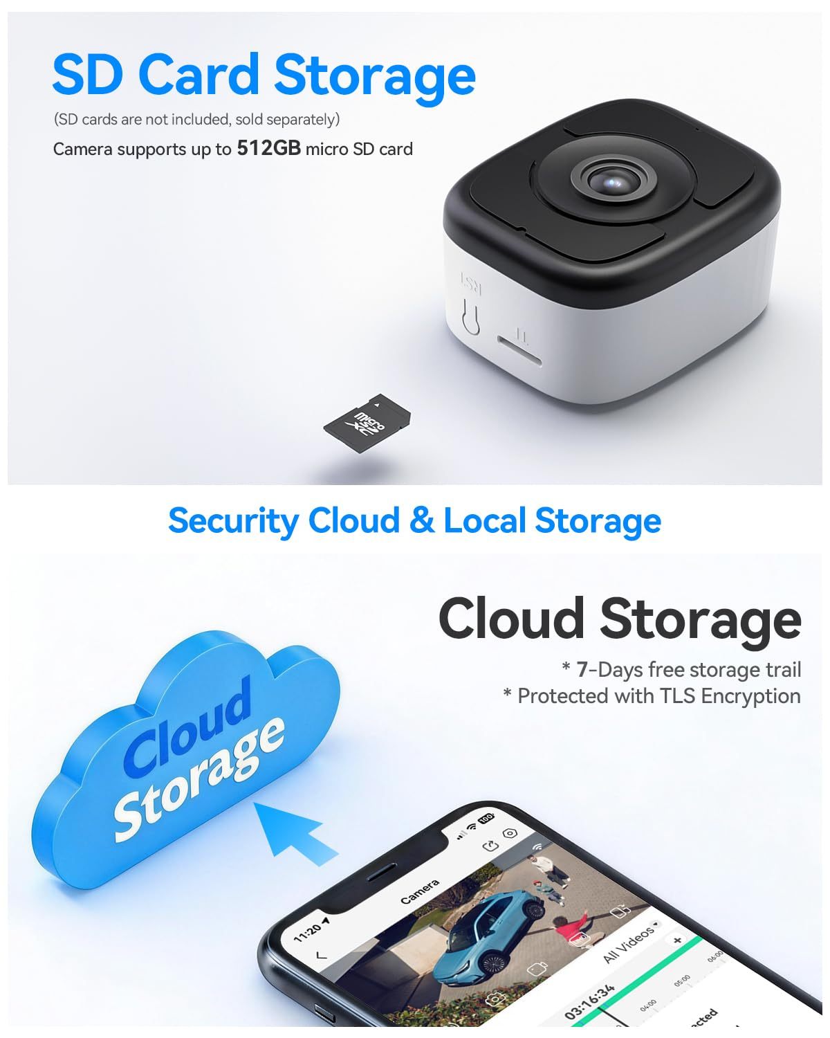 LongPlus 3K 5MP Window Cameras for Home Security 2 Pack WiFi6 Indoor Camera