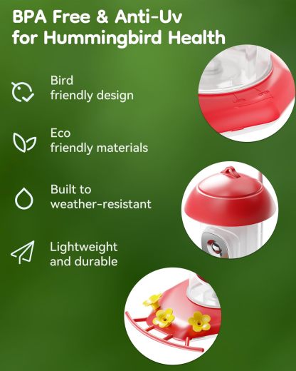 Solar Hummingbird Feeder with Camera for Outdoors, 2K Smart AI Video