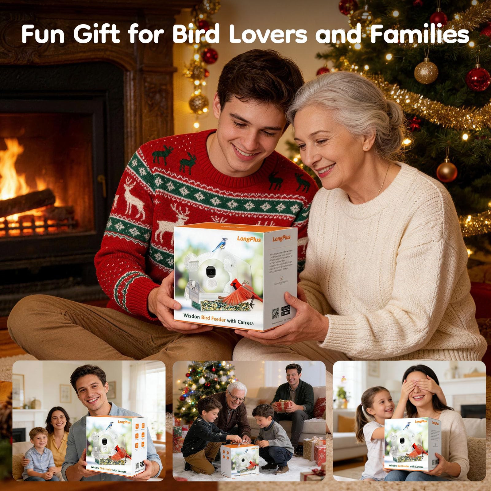 Smart Window Bird Feeder with 2K HD Auto-Capture Video Camera