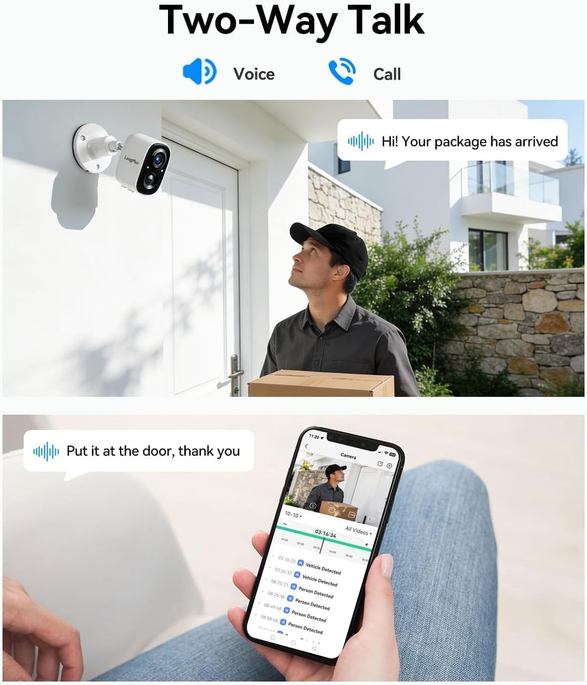 LongPlus 4K Wireless Security Camera Outdoor 24/7 Recording Security Camera