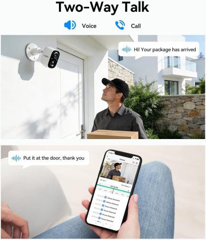 LongPlus 4K Wireless Security Camera Outdoor 24/7 Recording Security Camera