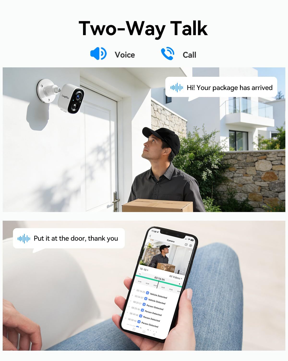 LongPlus 3K Wireless Security Camera Outdoor, WiFi6 Battery Powered Camera
