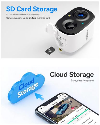 LongPlus 3K Wireless Security Camera Outdoor, WiFi6 Battery Powered Camera
