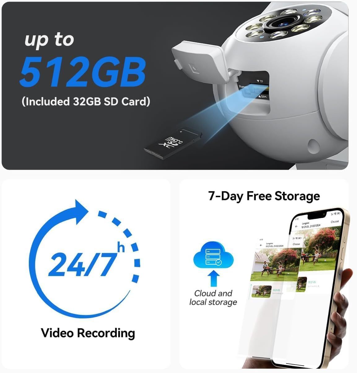 Solar Security Cameras Wireless Outdoor: 2K 4MP AOV 24/7 Continuous Recording 