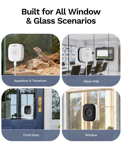 LongPlus 3K 5MP Window Cameras for Home Security 2 Pack WiFi6 Indoor Camera