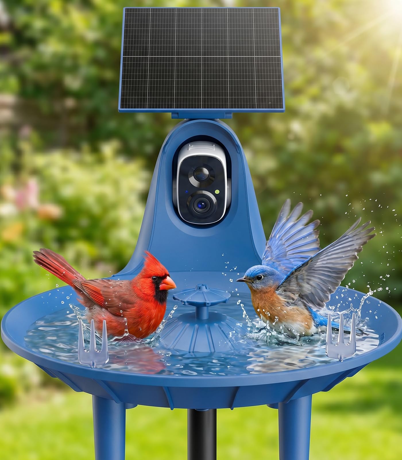 Solar Bird Bath Fountain with 2K AI Bird Identification Camera