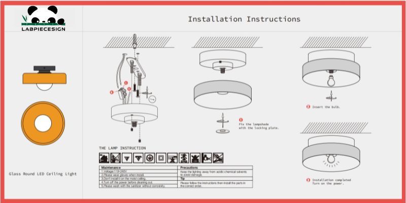 Glass Round LED Ceiling Light-labpiecesign