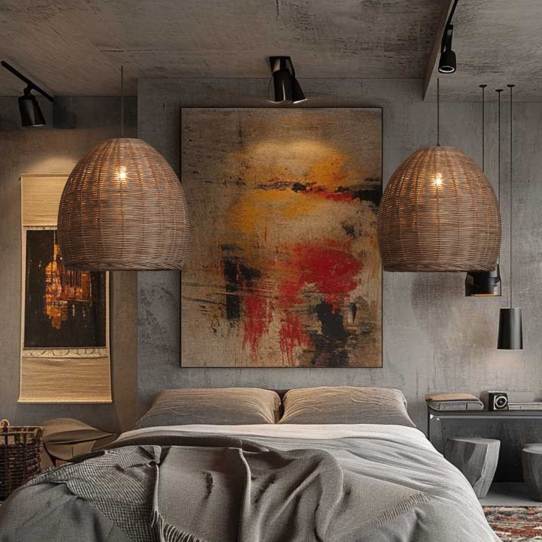 Wabi Sabi Restaurant Chandelier Simple Retro Rattan Light-labpiecesign