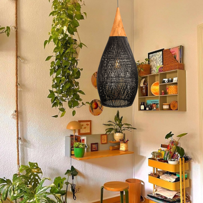Wabi-sabi Style Bright Drum Lamp Pendant lampshade-labpiecesign