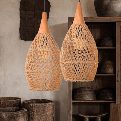Wabi-sabi Style Bright Drum Lamp Pendant lampshade-labpiecesign