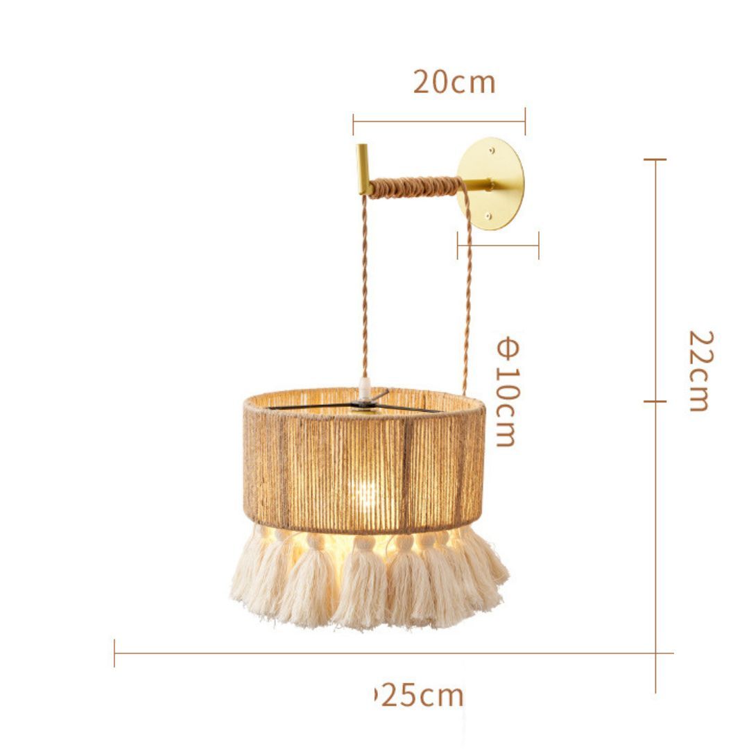 [Copy]Japanese-style wall lamp Wabi-sabi style retro hemp rope wall lamp