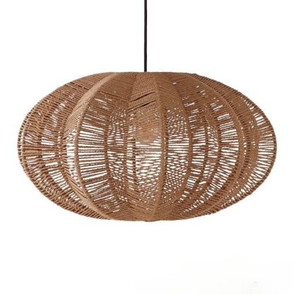 Rattan chandelier retro pastoral hemp rope pendant light-labpiecesign