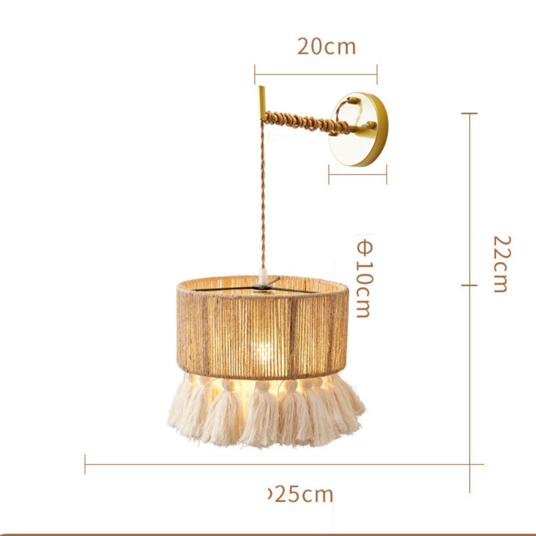 Japanese-style wall lamp Wabi-sabi style retro hemp rope wall lamp-labpiecesign