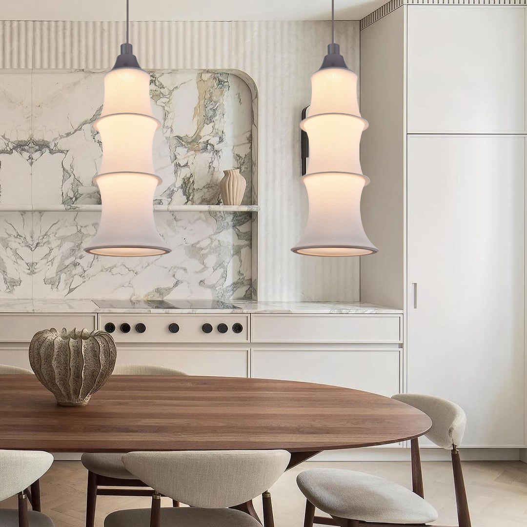 Simple Bamboo Second-hand Fabric Gradient Color Chandelier-labpiecesign