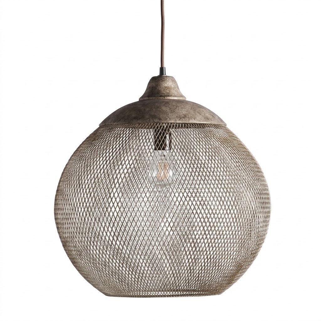 Rustic Woven Metal Pendant Light for Dining Room