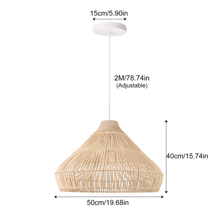 Wabi sabi Solid wood rattan pendant light-labpiecesign
